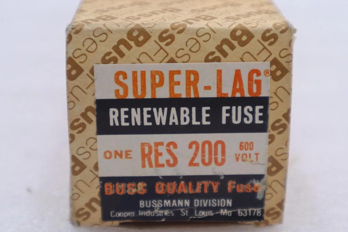 New OPEN BOX Bussmann RES-200 Super-Lag Renewable 200 A STOCK K-2803