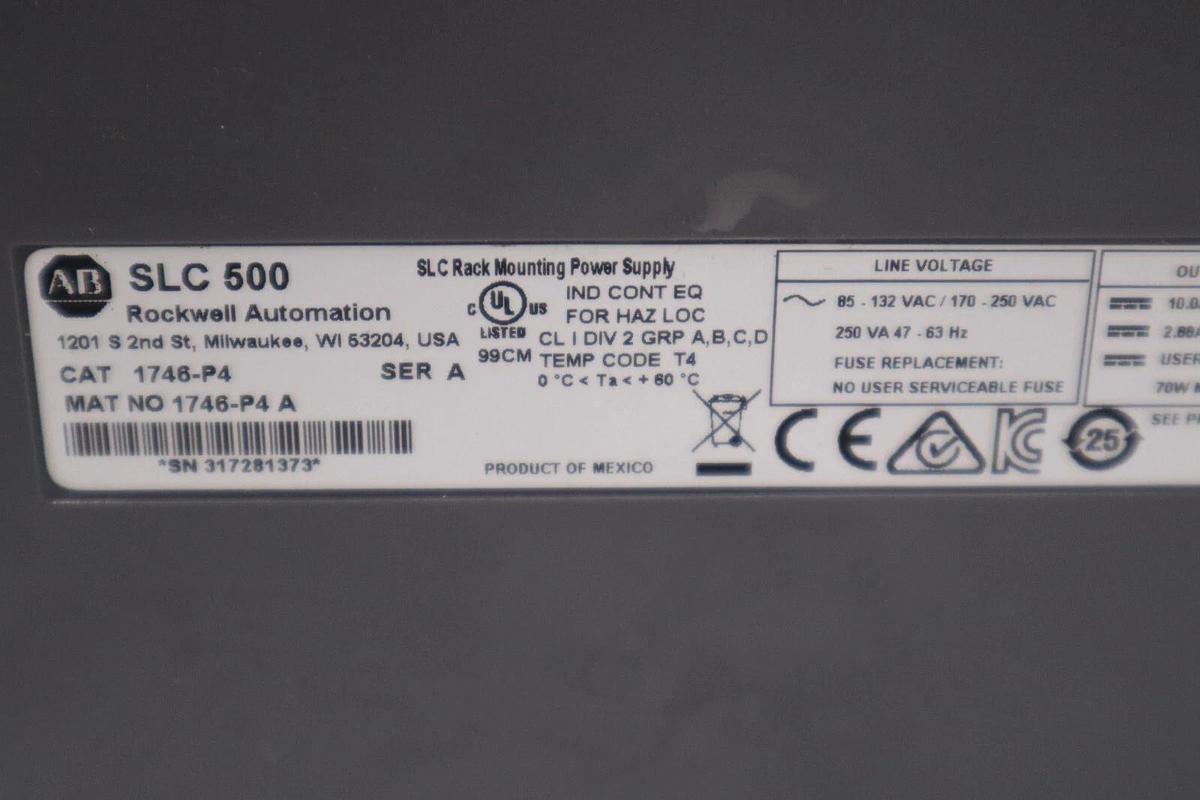 Allen Bradley 1746-P4 Power Supply Module Ser A NEW SURPLUS STOCK H197A 646826311489