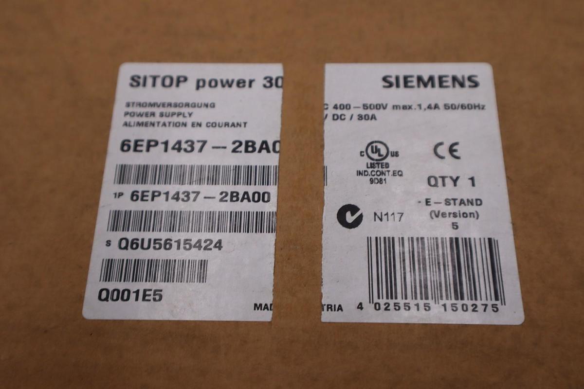 SIEMENS 6EP1437-2BA00 400-500VAC 30A NSMP - STOCK GF312