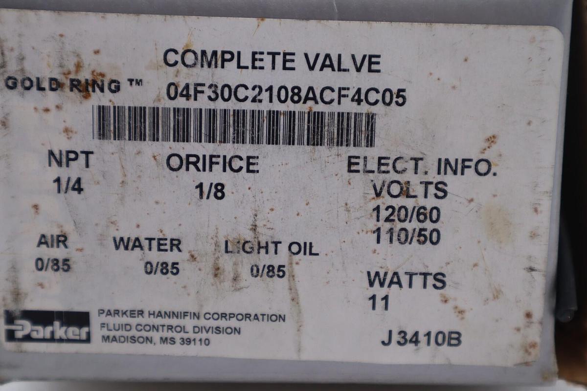 Used PARKER 04F30C2108ACF4C05 NPT 1/4 SOLENOID VALVE STOCK #K-2296