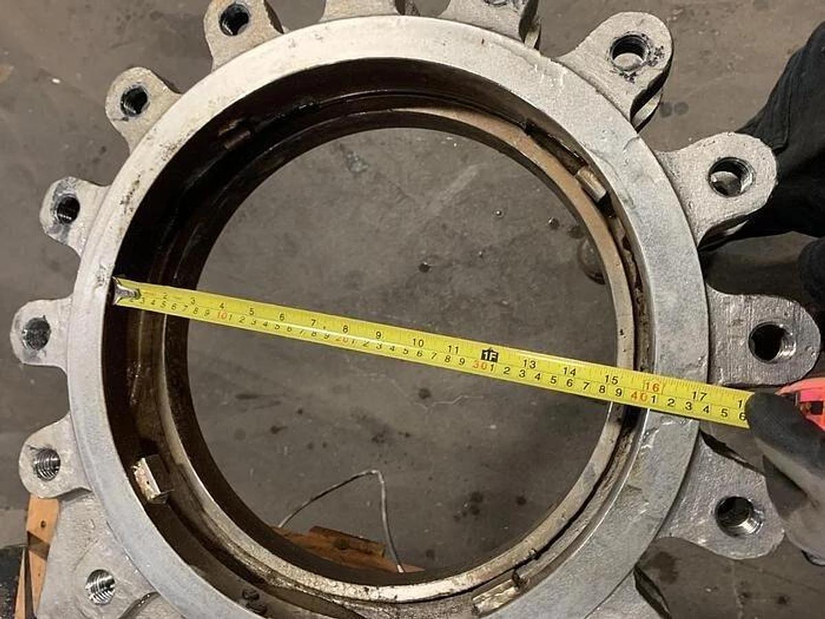 Used 16" PNEUMATIC KNIFE GATE VALVE (SCAVENGER VALVE)