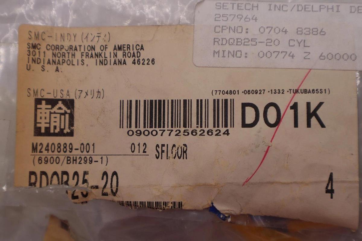 SMC RDQB25-20 CYL COMPACT CYLINDER NEW STOCK# K-1064-A