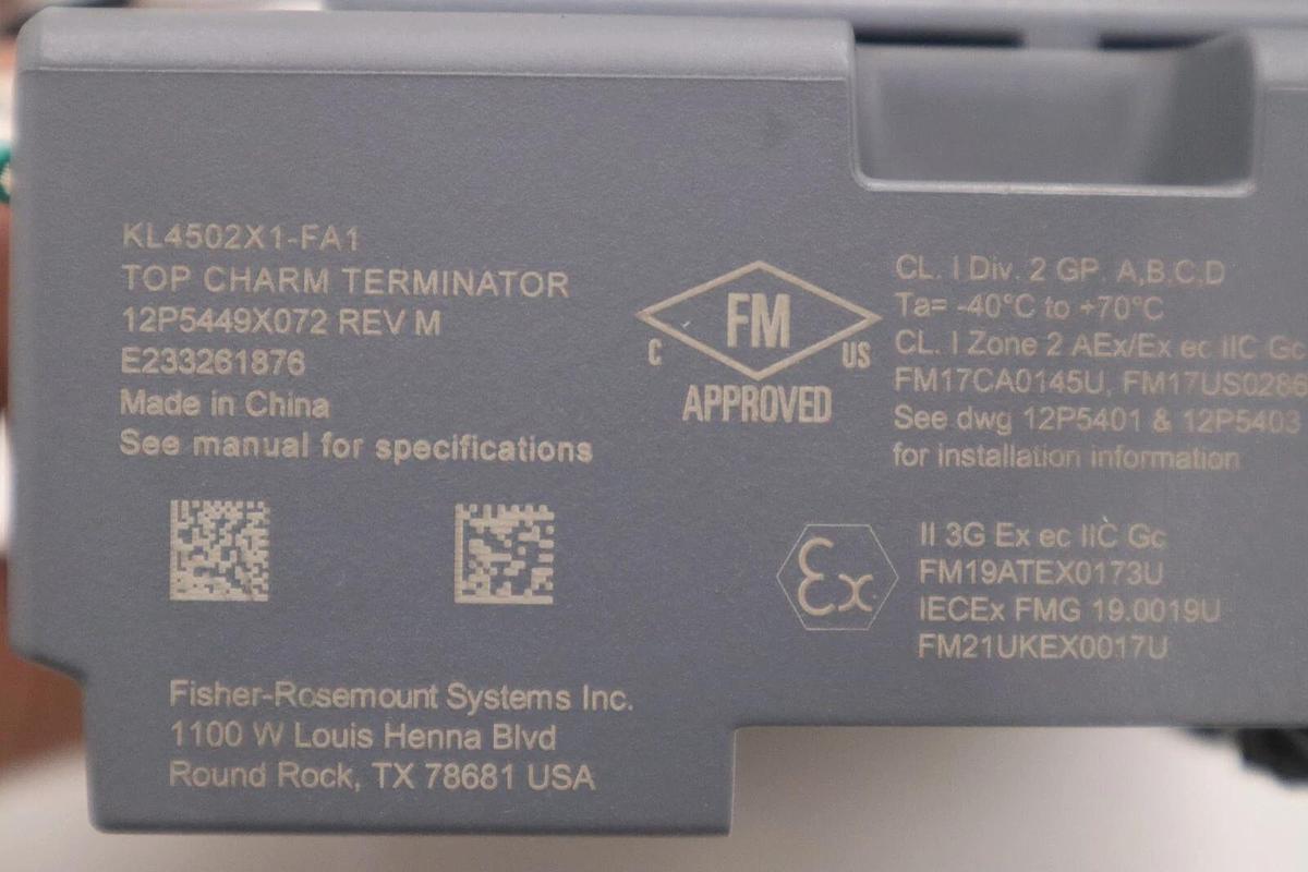 Used Emerson DeltaV KL4201X1-BA1 CHARM BASEPLATE USED UNIT STOCK 2912A