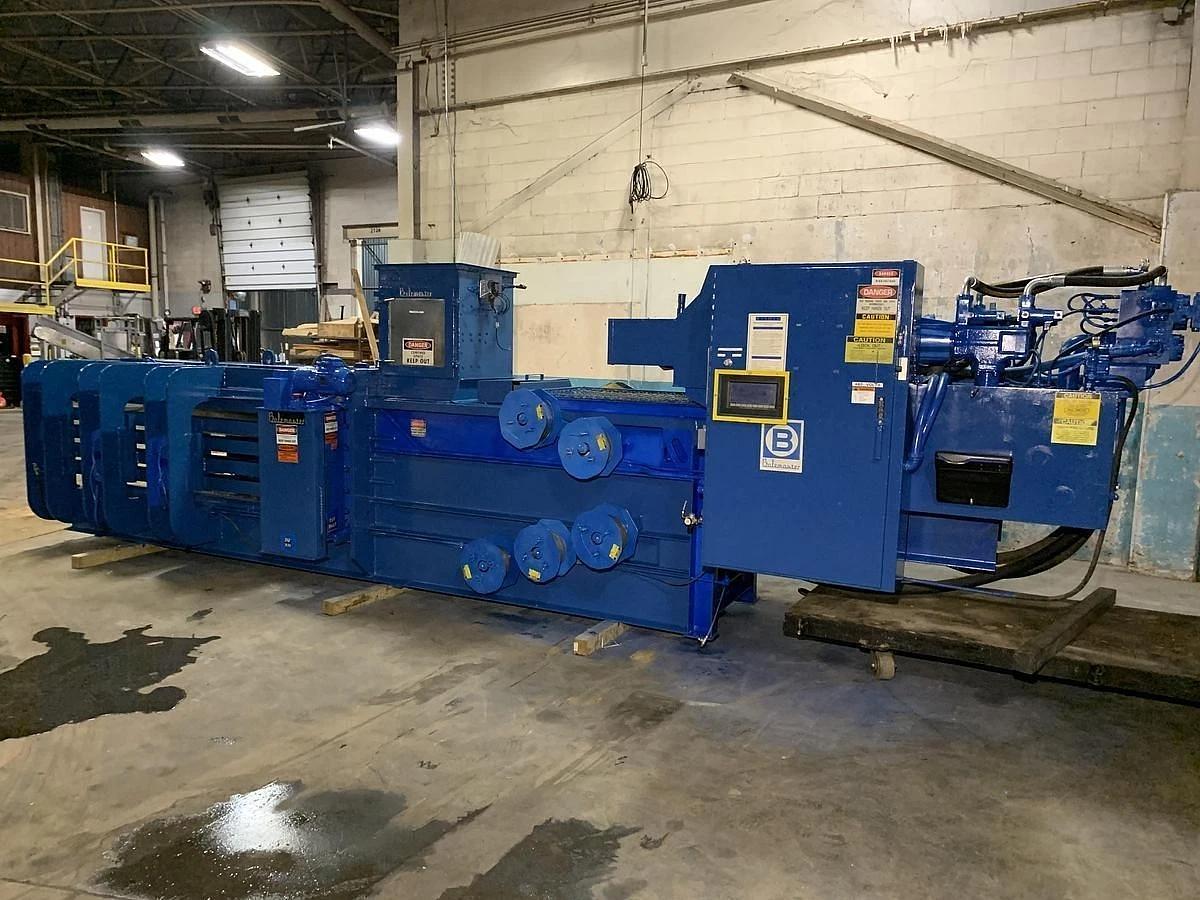 Used BALEMASTER HORITZONTAL AUTO TIE BALER 44100GL-10 TWIN 50 HP MOTORS 10" CYLINDER