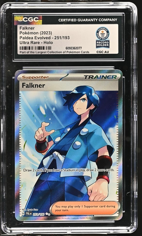 Used Falkner Pokémon 2023 English Paldea Evolved 251/193 Rare Holo CGC WORLD RECORD