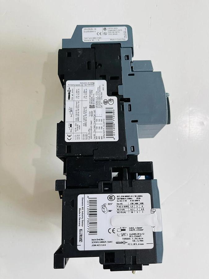 Used SIEMENS SIRIUS 3RV2011-0JA10 CIRCUIT / 3RT2015-1BB41/ 3RV2928-1K #K-872