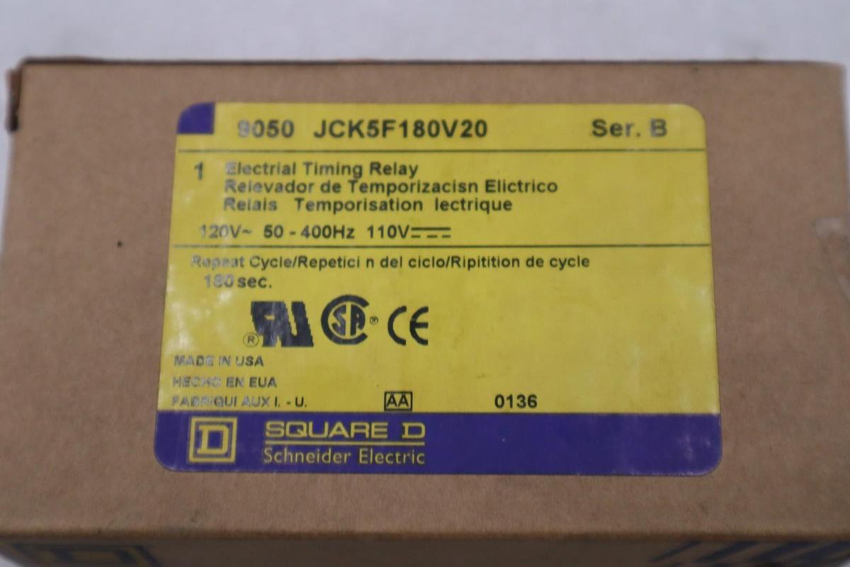 SCHNEIDER ELECTRIC SQUARE D 9050JCK5F180V20 TIMING RELAY NEW STOCK GF-694A