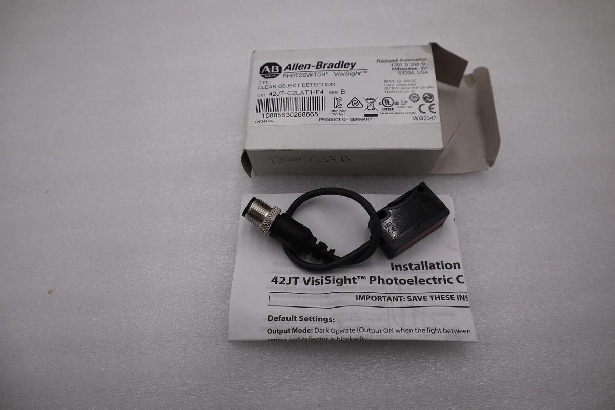 Allen Bradley 42JT-C2LAT1-F4 Photoelectric Sensor Clear Object Detect #H1230A