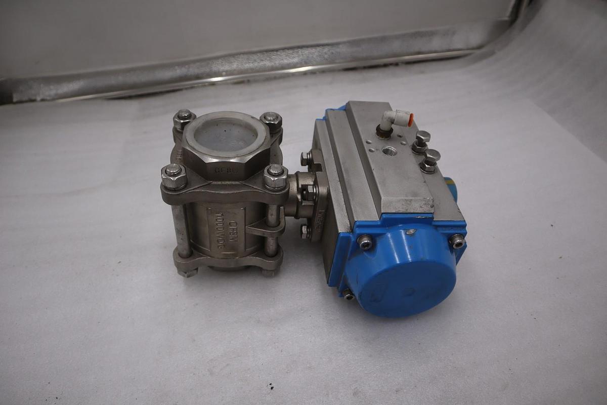 Used V-TORK VT085D Actuator w/ Javic SS Ball Valve & Lock NEW VALVE STOCK M-21CC