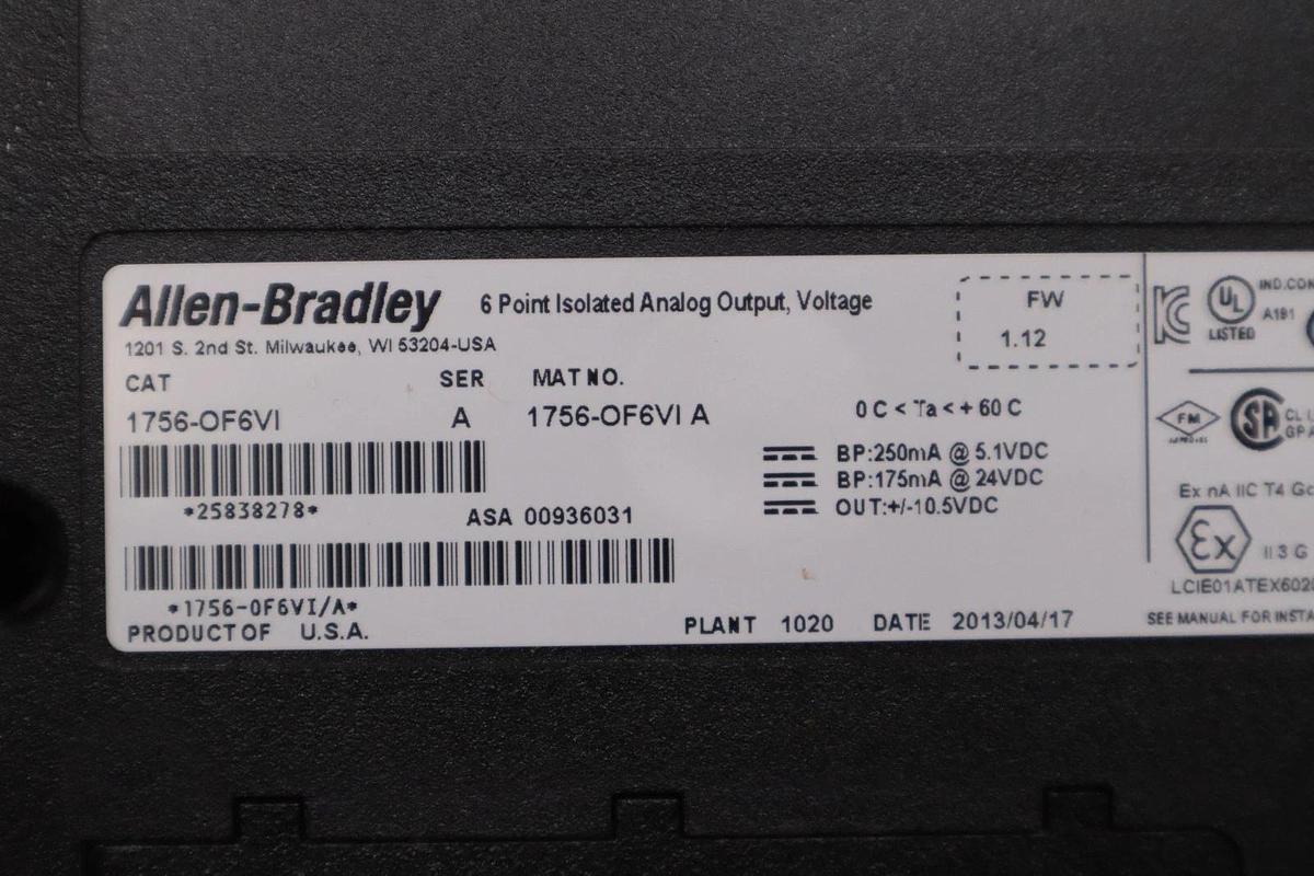 NEW OPEN BOX AB Allen Bradley 1756-OF6VI ControlLogix 1756OF6VI /A STK GF835
