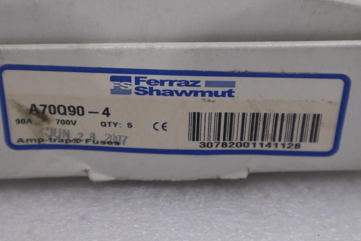 NEW OPEN BOX BOX OF 5 Ferraz Shawmut A70Q90-4 Fuse 700V 90A STK GF836