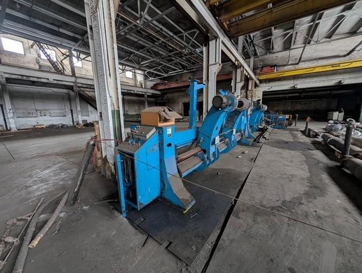 Used 98" WIDE MARQUIP 84" DIAMETER SHAFTLESS FLOOR PICKUP UNWIND STAND BACKSTAND