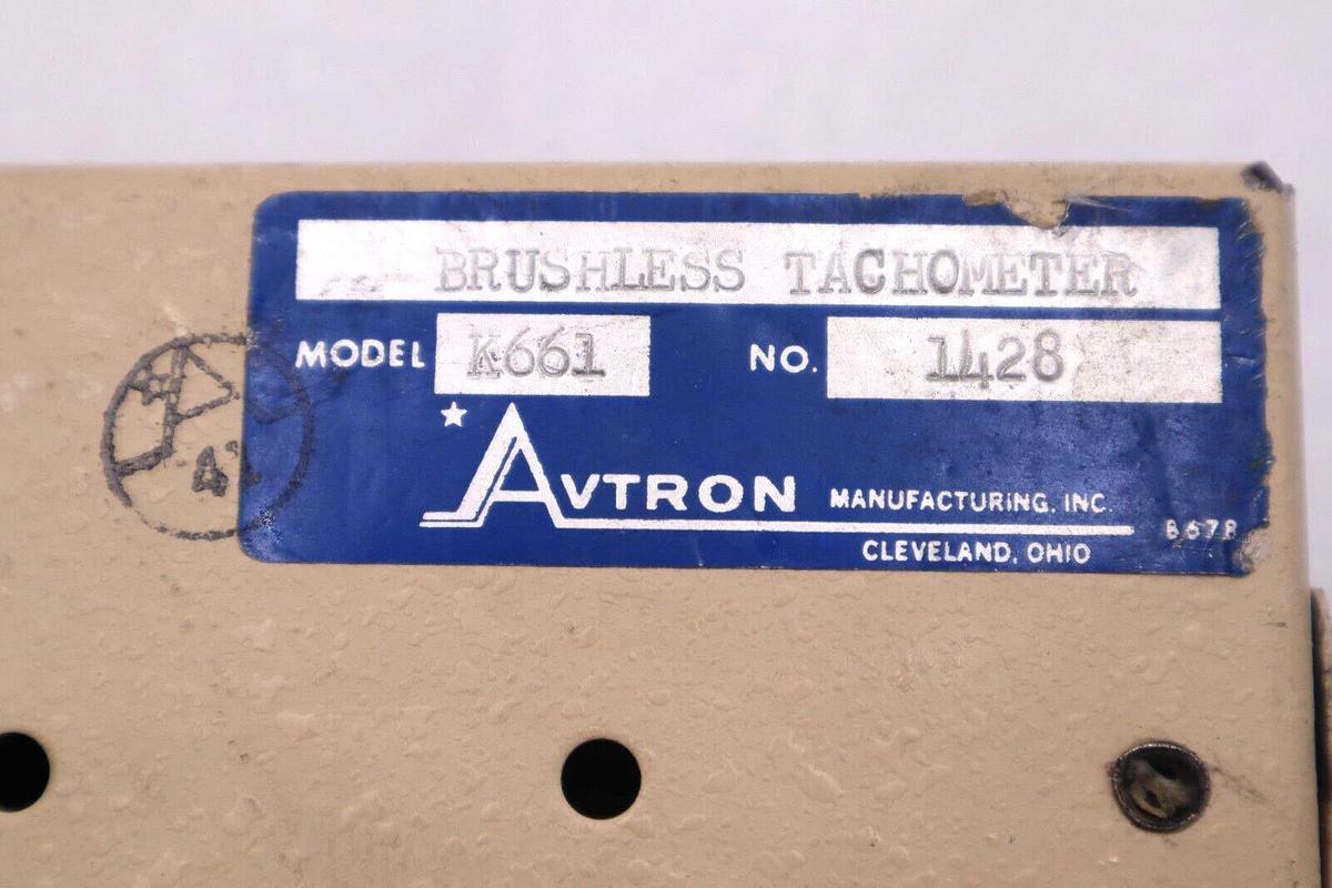 Used AVTRON K661 BRUSHLESS TACHOMETER STOCK #2293