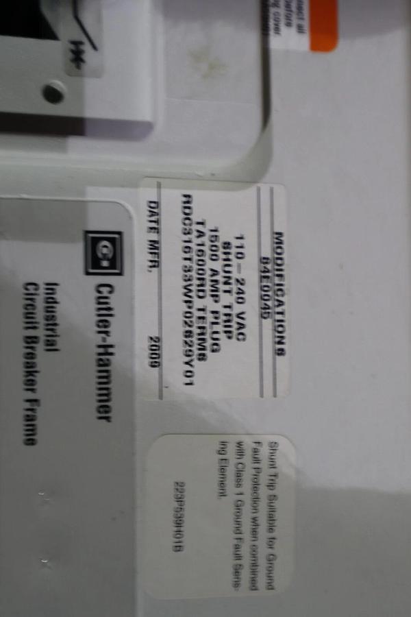 Used NEW CUTLER HAMMER EATON RDC816T88WP02SS29Y01 / RDC 100K BREAKER STOCK 2306