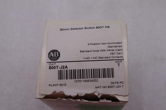 New Allen Bradley 800T-J2A 3 Position Maintained 30mm Selector Switch  #L239A