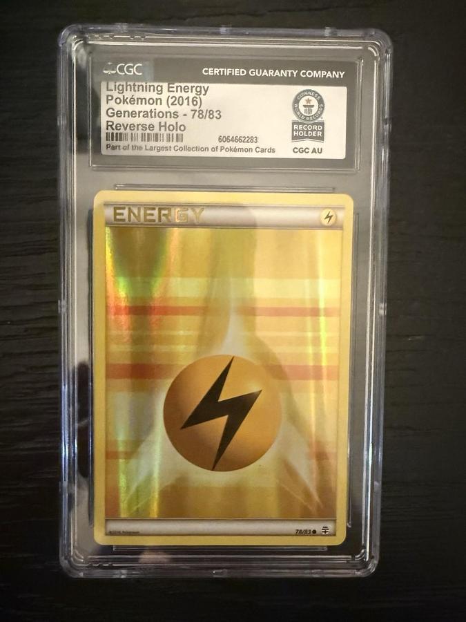 Used 2016 POKEMON XY GENERATIONS #78 LIGHTNING ENERGY-REVERSE HOLO CGC WORLD RECORD