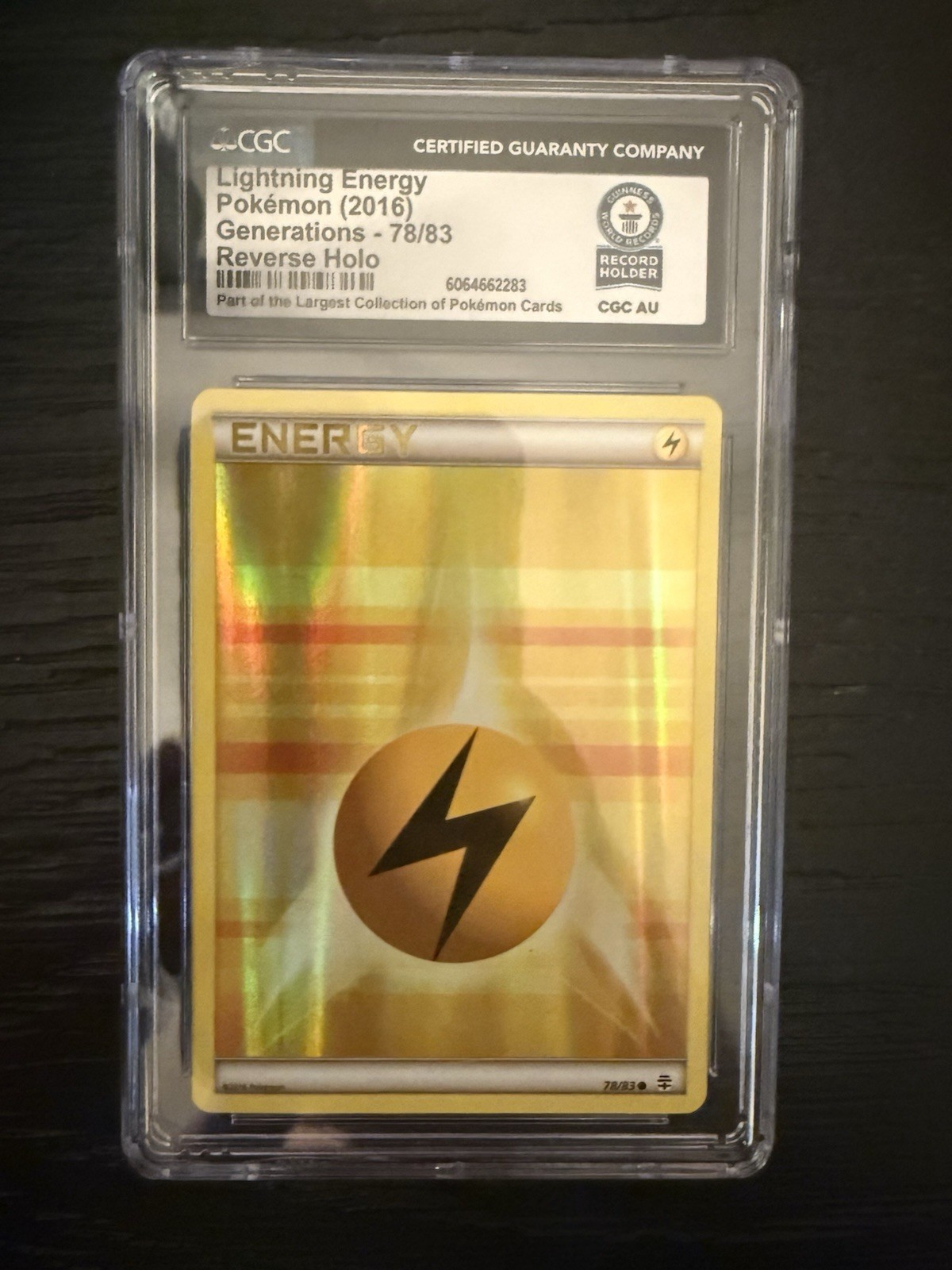 Used 2016 POKEMON XY GENERATIONS #78 LIGHTNING ENERGY-REVERSE HOLO CGC WORLD RECORD