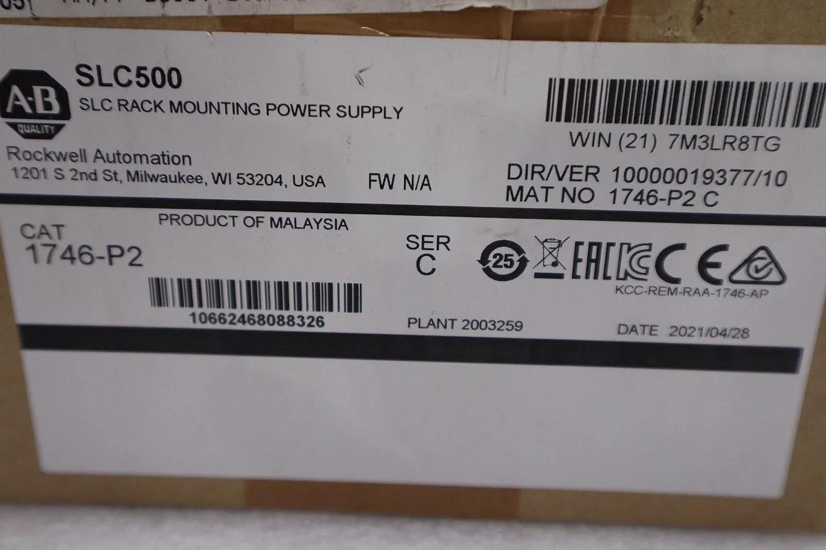Allen-Bradley 1746-P2 Ser C SLC 500 Power Supply Never Used Surplus STOCK H26A