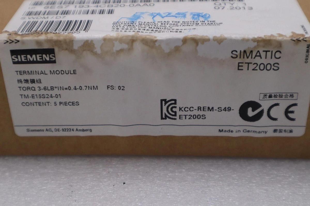 Used SIEMENS TM-E15S24-01 SIMANTIC ET200S BOX OF 5 SEALED UNITS NEW STOCK G205A
