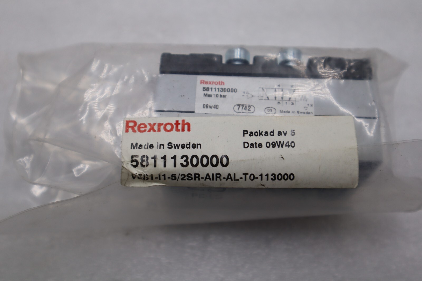 NEW Rexroth 5811130000 MAX 10 BAR 09W40 STOCK 5418