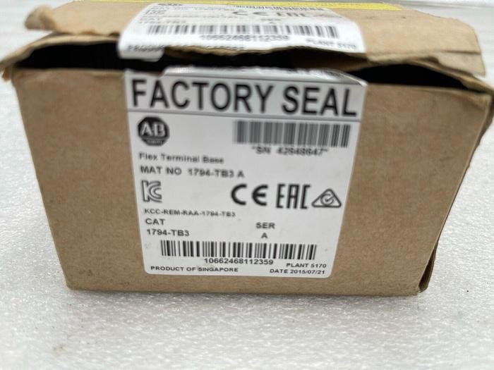 New ALLEN BRADLEY 1794-TB3 /A Flex Terminal Base Module #3888