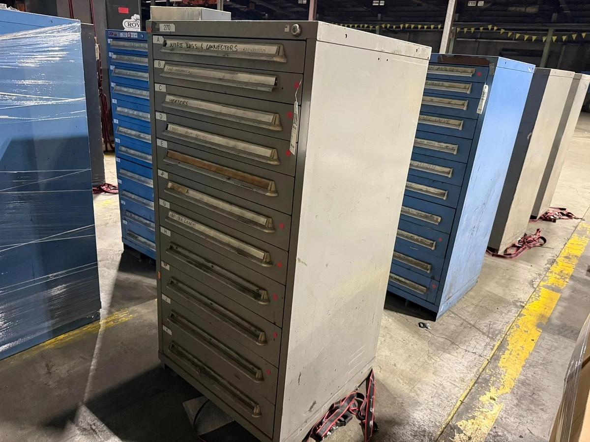 Used LYON 11 DRAWER CABINET MSS II SAFETYLINK 30"X28"X60" (NO CONTENTS)