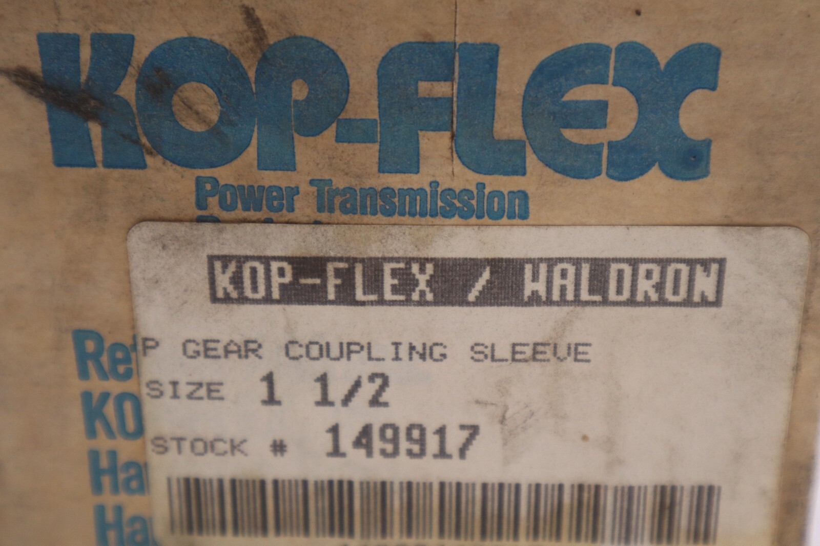 Used NEW Kop-Flex 1 1/2 Eb Gear Coupling Sleeve STOCK B-1069