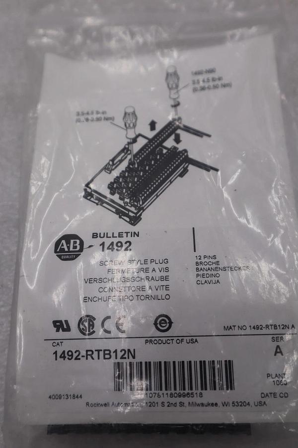 NEW LOT OF 5 AB Allen Bradley 1492-RTB12N STOCK K-3552