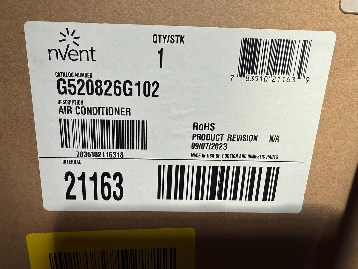 nVent SpectraCool G520826G102 230V 8000BTU Air Conditioner Mfg. 2023 Stock GS1
