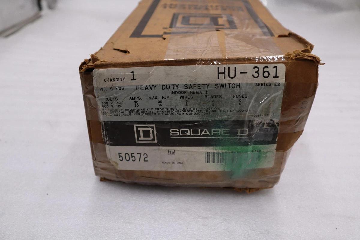 Used NEW Square D HU-361 30 Amp Non-Fusible Safety Switch Disconnect - STOCK 3448CC