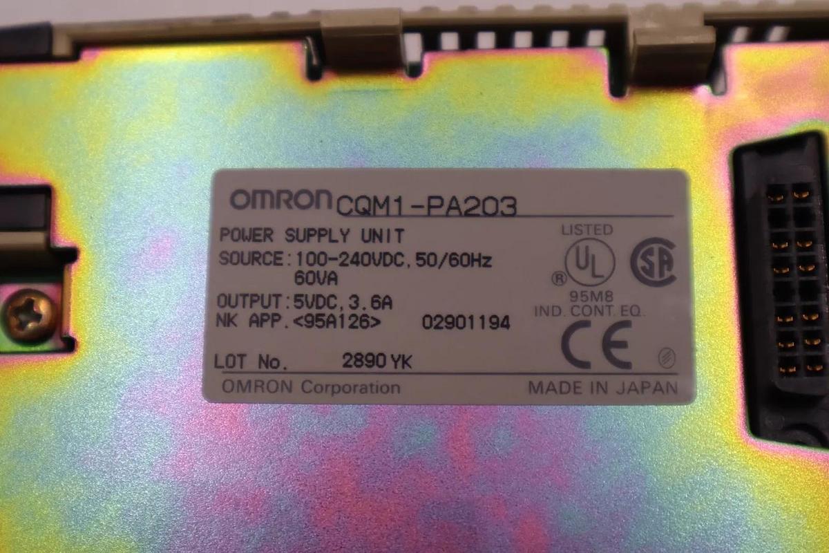 Used Omron CQM1-PA203 Power Supply Unit Module PA203 STOCK L-506-C