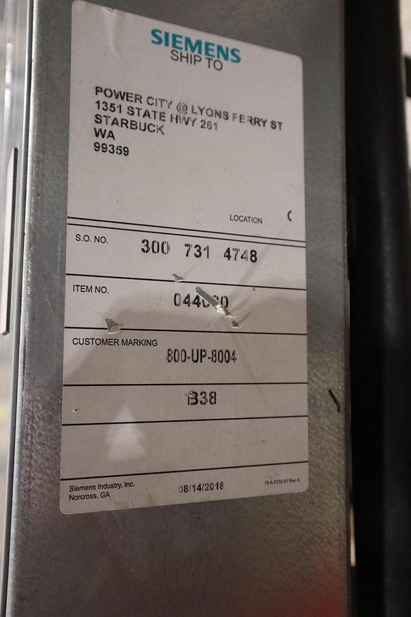 Used SIEMENS P1 250A 208Y/120V P1C30BL100ATST MAIN BEAKER STOCK HS41