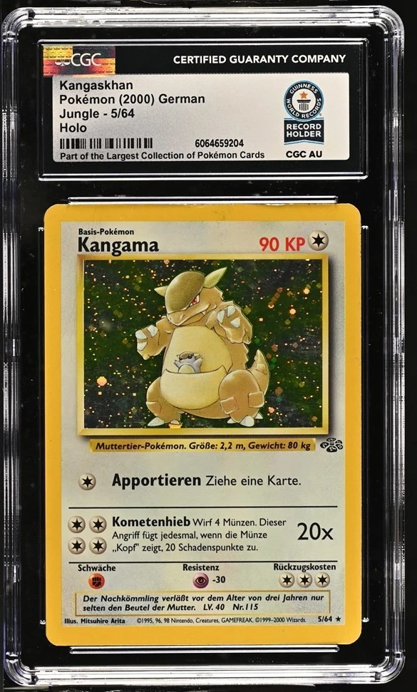 Used Kangaskhan Pokémon 2000 German Jungle Kangama 5/64 Holo CGC WORLD RECORD 1/1
