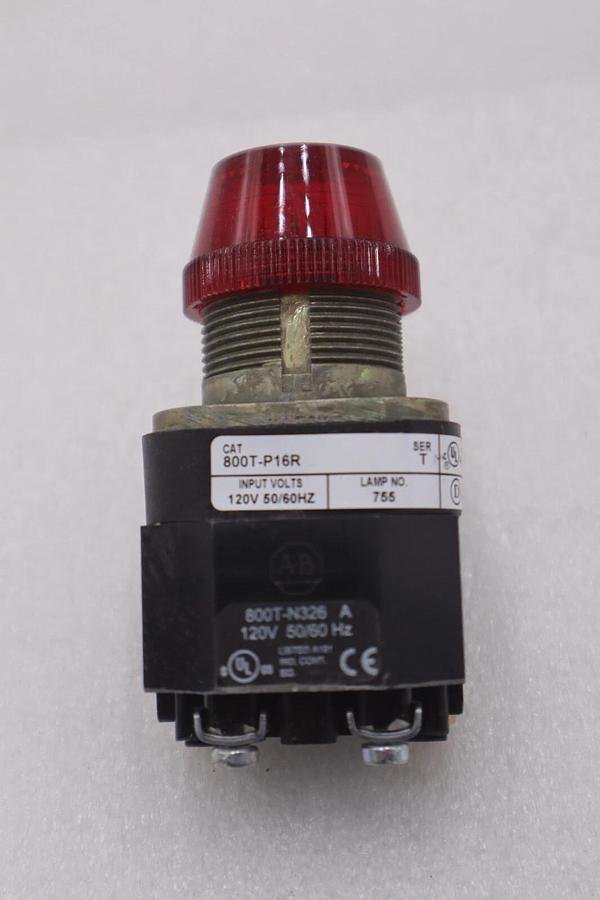 Allen Bradley 800T-P16R Red Illuminated Pilot Light Ser. T Stock K-3220