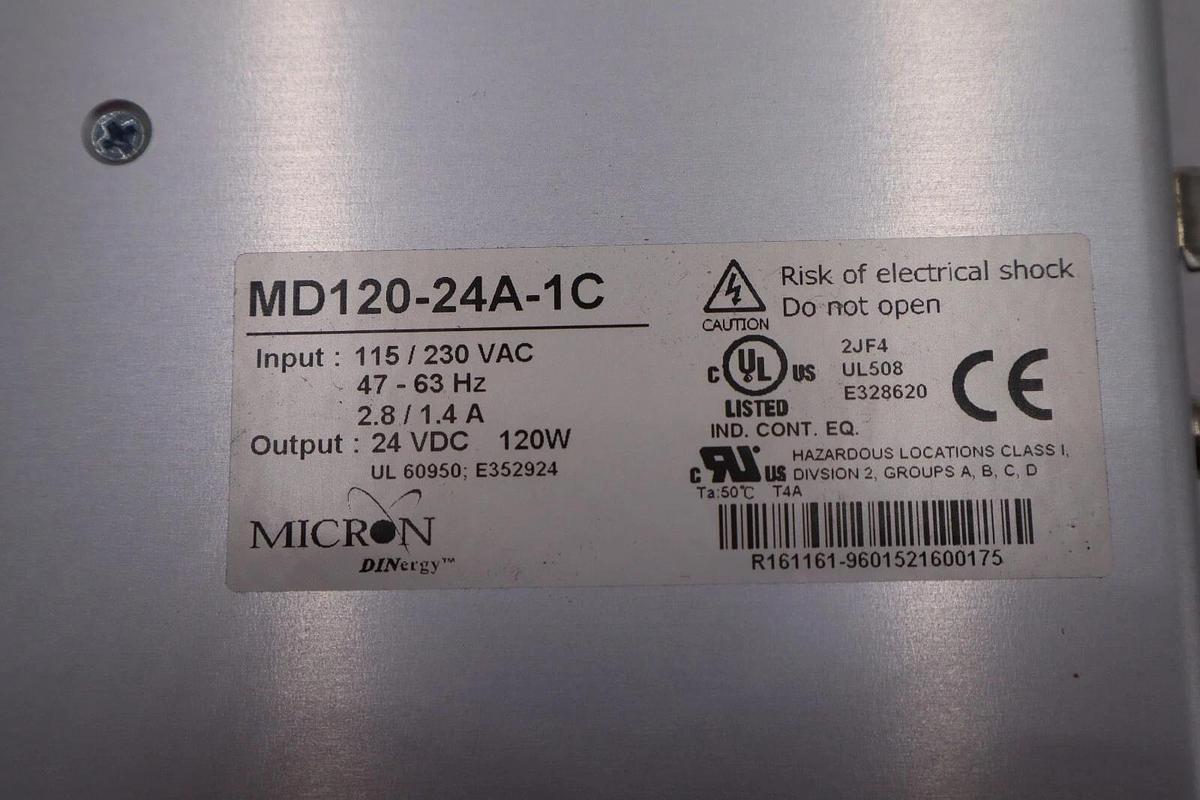 Used Micron Industries MD120-24A-1C Power Supply #K-268A