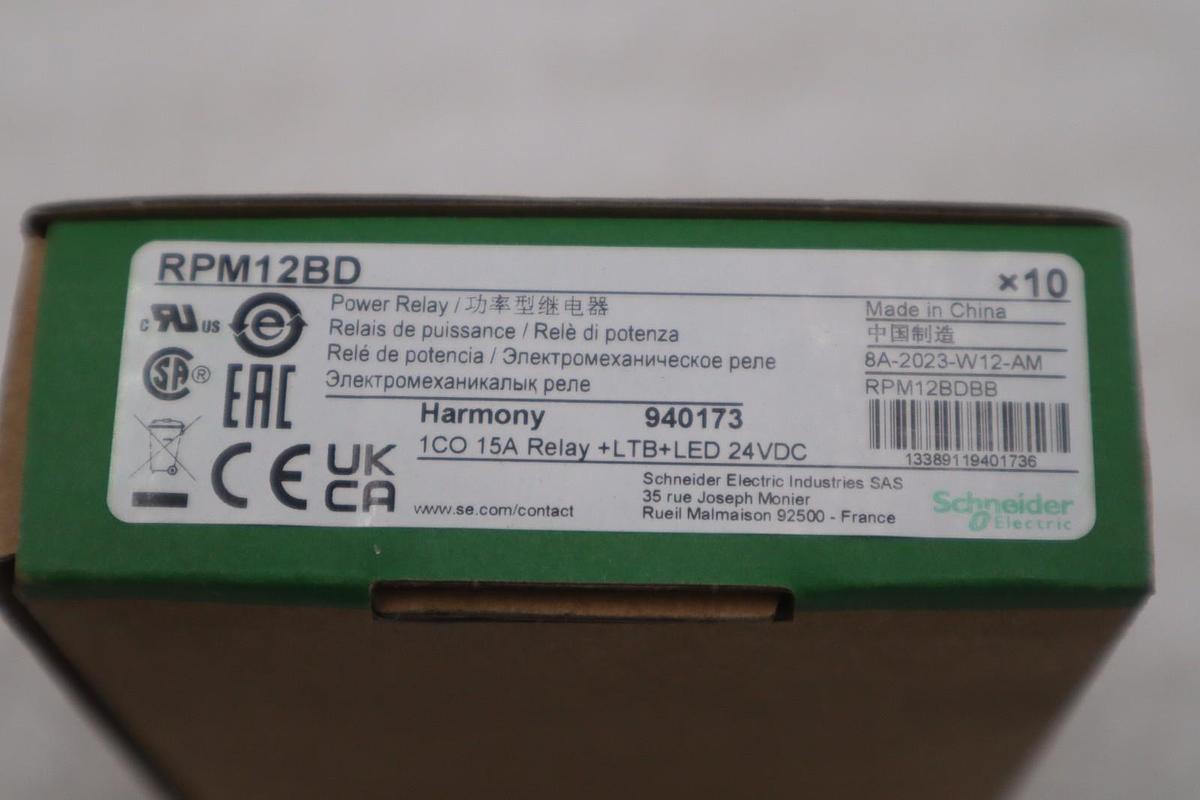 SCHNEIDER ELECTRIC RPM12BD BOX OF 10 UNITS NEW STOCK GF-363A