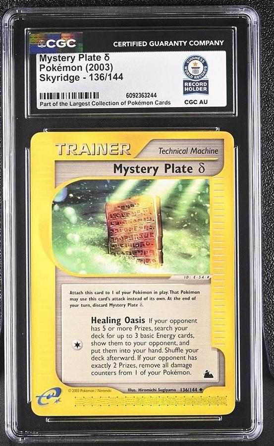 Used 2003 POKEMON SKYRIDGE #136 MYSTERY PLATE D CGC WORLD RECORD 1/1