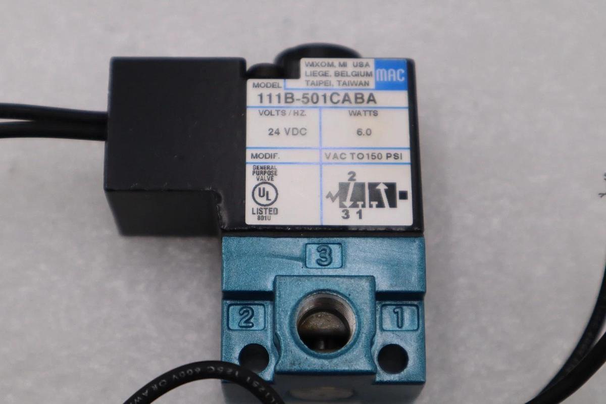 Used MAC VALVES 111B-501CABA 24VOLTS DC NEW IN BOX STOCK H1430A