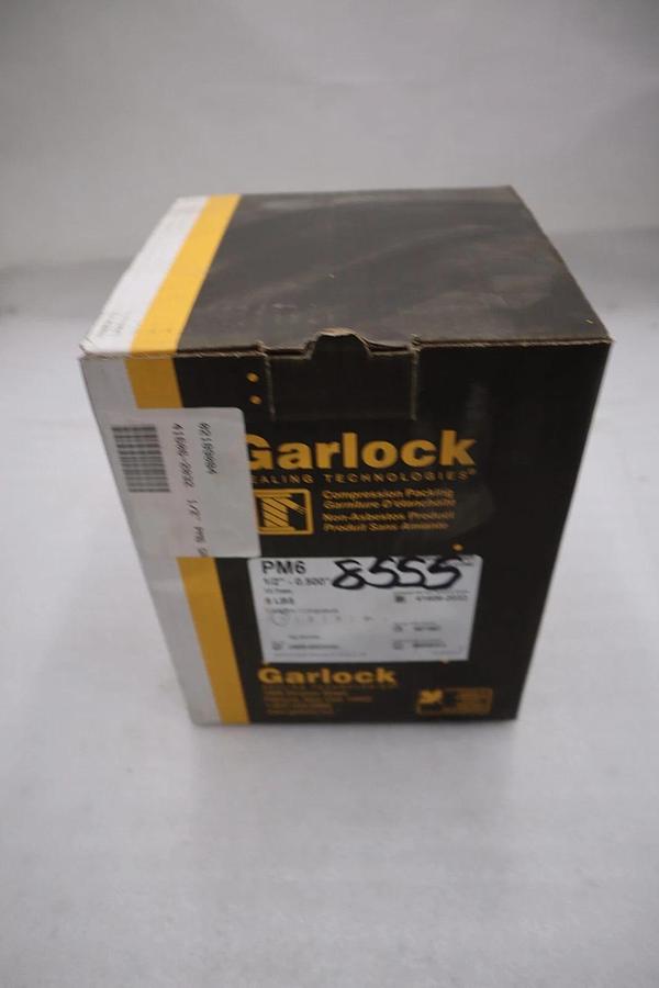 Used GARLOCK 5LB 12.7MM 1/2" 5 LBS CARBON PACKING - NEW IN BOX - STOCK GF853