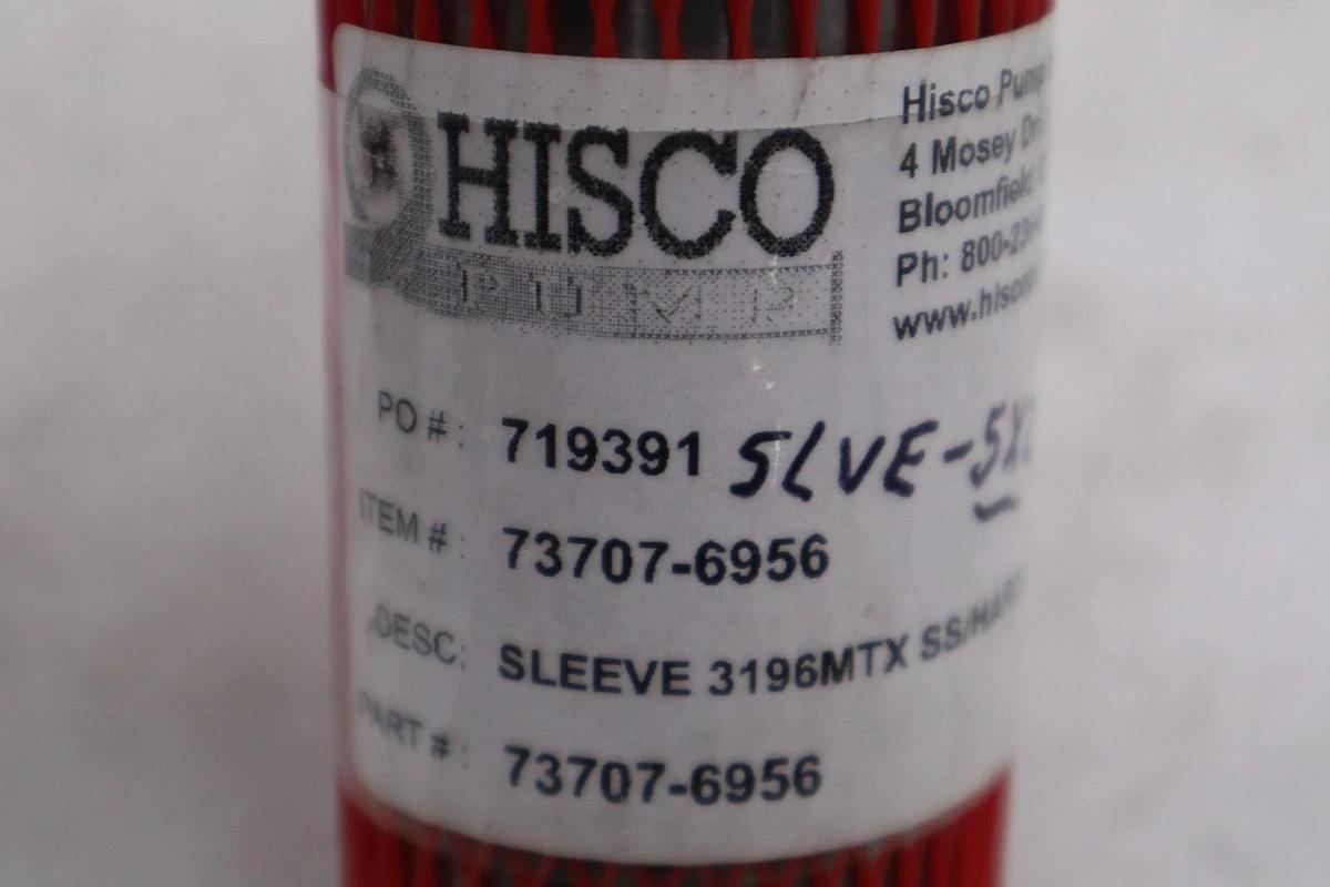 HISCO PUMP SLEEVE 3196MTX SS PART #73707-6956 STOCK GF-395A