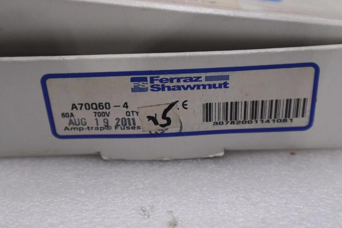 NEW BOX OF 5 FERRAZ SHAWMUT 60A 700V SEMICONDUCTOR FUSE A70P60-4 STOCK GF-634A