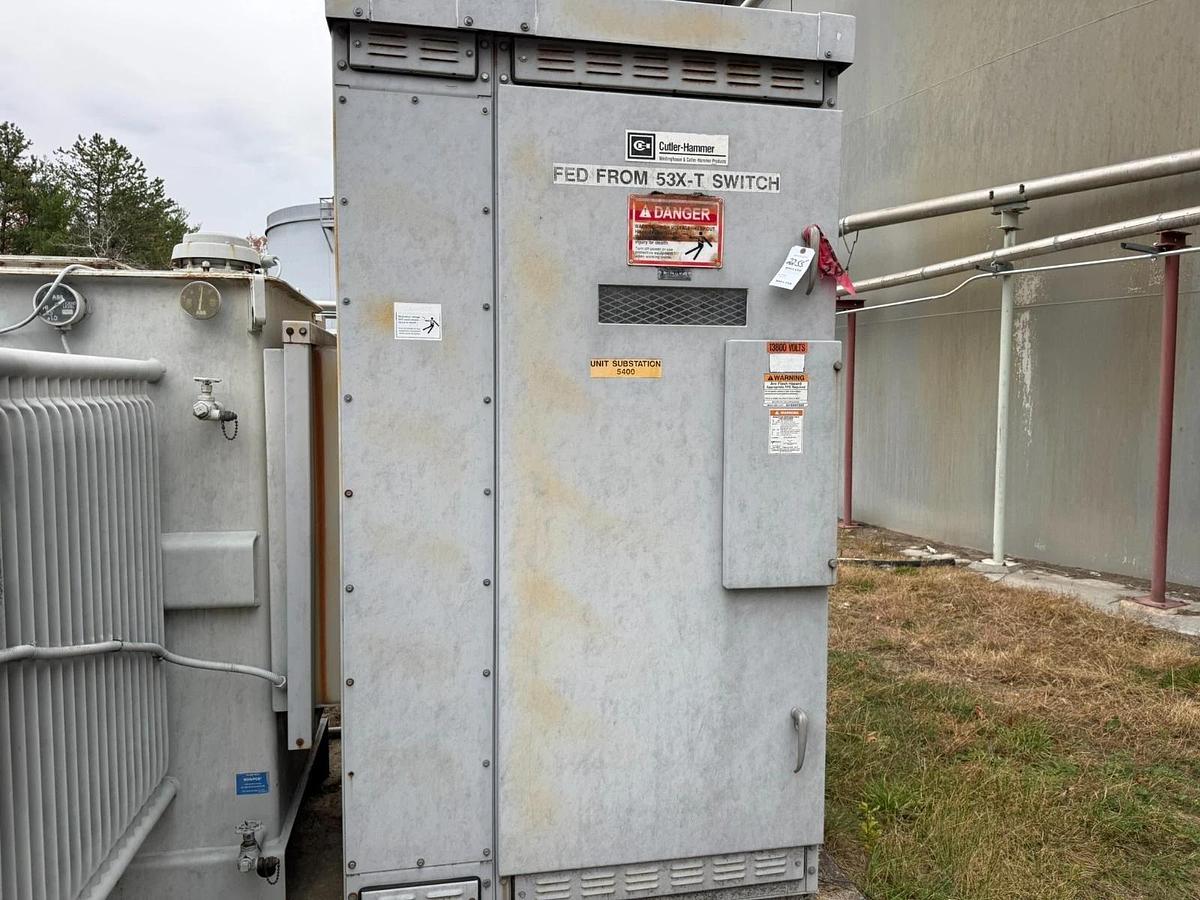 Used CUTLER HAMMER 2500 kVA HV 13.8kV–600Y/346V Substation Transformer W/ Switchgear