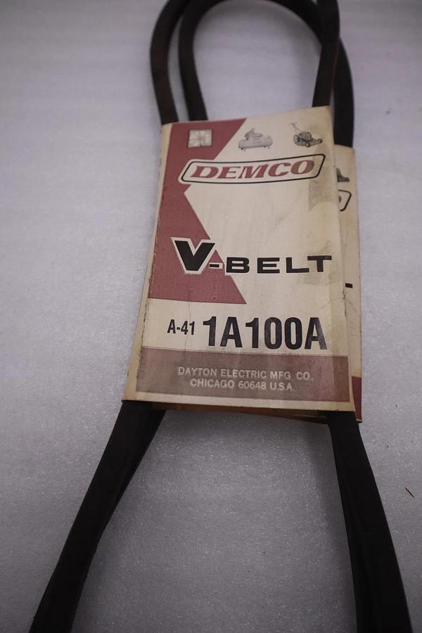 Used LOT OF 2 - DEMCO A-41 1A100A V-BELT - NEW - STOCK M-4A
