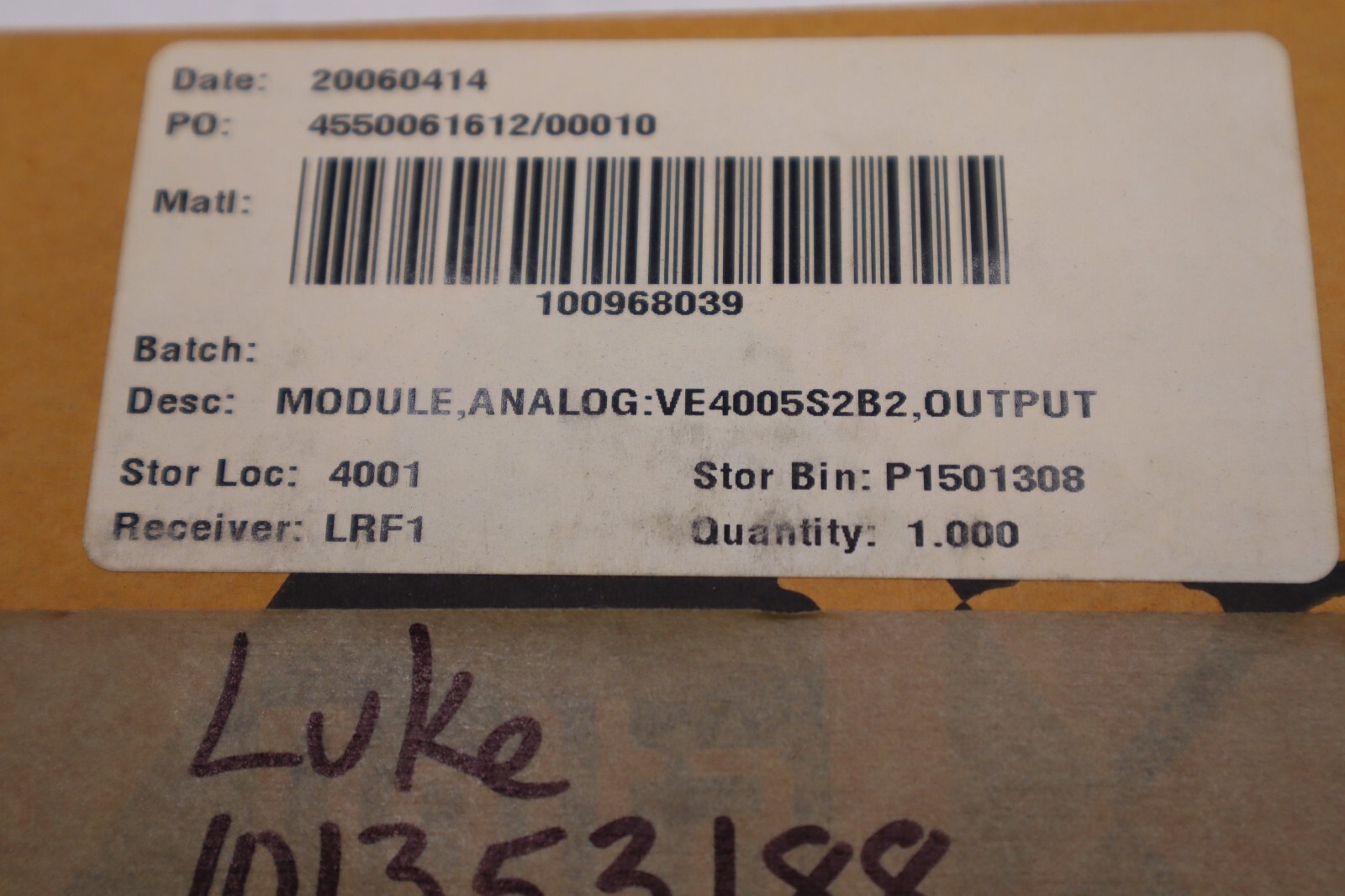 Used Emerson Analog Out Card KJ3221X1-BA1, New in Open Box  STOCK L-438
