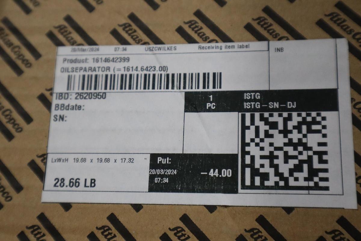 Used NEW OPEN BOX 1614-6423-99 Oil Separator Suitable Atlas Copco 1614642399 STK SGF6