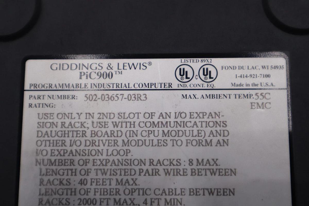 Giddings Lewis 502-03657-03R3 Pic900 Remote I/o Driver Module NEW IN BOX #3796A