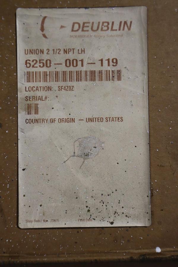 Deublin 6250-001-119 Union 2-1/2" NPT LH Female Rotor NEW IN BOX STOCK HP-186