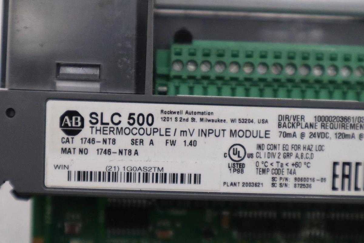 Used AB Allen-Bradley 1746-NT8 SLC 500 Ser A FRN 1.40  Input Module STK 5350A