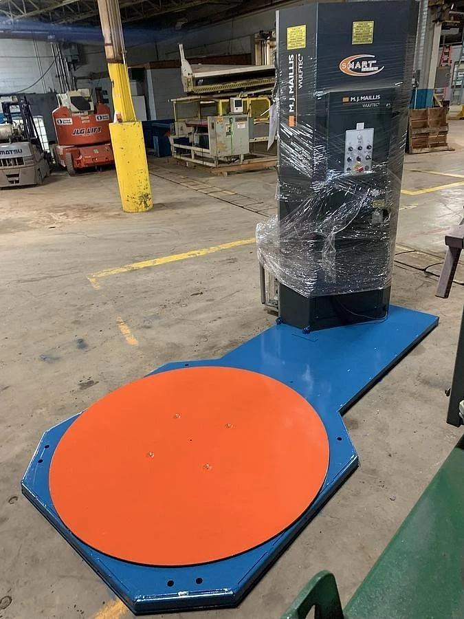 Used WULFTEC MODEL WSML-150-B SEMI AUTOMATIC STRECH WRAPPER LOW PROFILE 65"