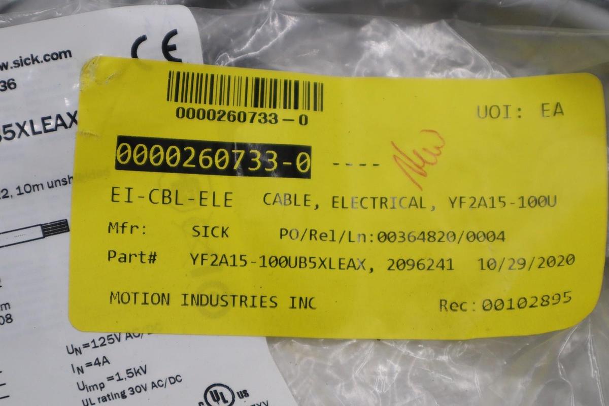 Used SICK YF2A15-100VB5XLEAX-2096241 STOCK #G-754